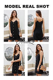 Women Summer Spaghetti Strap Button Down V Neck Sleeveless Casual Mini Dress