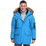 Molemsx Men's Warm Winter Duck Down Jacket Parka Puffer Coat with Hood Faux-Fur Trim XS-3XL