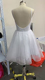 Women's Short Sleeveless Prom Dresses A Line Backless Tulle Homecoming Dresses RQB141