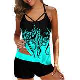 Swimsuits for Women Loose Fit Floral Printed Plus Size Two Piece Bathing Suits with Criss Cross Back | Original Brand | Women's Tops and Blouses