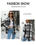 Womens Flannel Button Down Shirts Boyfriend Long Sleeve Oversized Blouses Tops 6020 C-Grey Small | Women's Casual Dresses