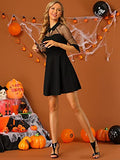 Women's Cocktail Dresses 3/4 Sleeves Keyhole Neck Mesh Sheer Party A-Line Dress | Original Brand | Women's Cocktail Dresses