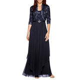 Womens Sequin Lace Long Jacket Dress - Mother Of The Bride Dress