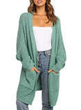 Womens Long Sleeve Open Front Cardigan with Pockets Knitted Long Sweater Tops S-2XL | Women's Cardigan