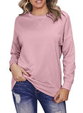 Ladies Crew Neck Striped Sweatershirt Long Sleeve Tunic Sweatshirt Tops Casual Pullover Baggy Blouses and Shirts | Original Brand