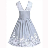 Christmas Dresses Fashion Short Sleeve O-Neck Lovely Christmas Santa Claus Print Lace Evening Prom Dress Xmas Party Dress | Original Brand | Women's Work Dresses