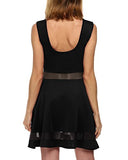 Sexy Mini Skater Dress Mesh See Through Party Club Little Black Dress