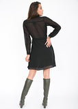 Dress Long Sleeve Double Layer - Womens V-Neck Wrap-Around Midi Floaty Dress - Perfect for Weddings, Date Nights and Office | Women's Work Dresses