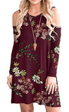 QIXING Women's Summer Cold Shoulder Tunic Top Swing T-Shirt Loose Dress with Pockets | Women's Casual Dresses