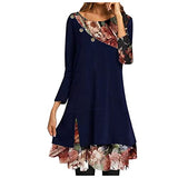 Women's Dress Sweet & Cute Dress Ladies Sexy Summer Casual Full Sleeve Square-Neck Floral Printed Dress Fancy Cocktail Dress Party Dress Maxi A-line Dress