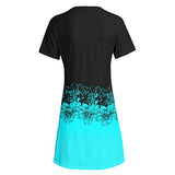 Women Summer Casual T Shirt Dress Floral Print Short Sleeve O Neck Loose Fit Short Mini Beach Dresses Vestidos | Original Brand