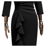 Women's Retro 4-Mar Sleeve Ruched Elegant Business Pencil Sheath Dress | Women's Work Dresses