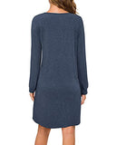 Women Long Sleeve Casual T-Shirt Dresses Midi Dress with Pockets | Women's Midi Dresses