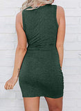 Women's Sleeveless Hollow Out Twist Bodycon Dress Wrap Slim Fit Party Evening Dresses