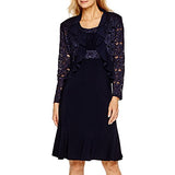 Women's Sequin Lace Ruffle Front Jacket Dress