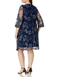 Women's Plus Size Midi Scoop Neck Shift Dress with Jacket Special Occasion | Women's Work Dresses