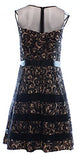 Women's Lace Fit-and-Flare Party Dress with Belt