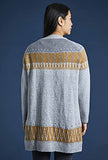 Fenna Longline Fairisle Cardigan Pearl Grey | Women's Cardigan
