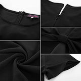 Women's Plus Size 50s Vintage Ruffle Peplum Cocktail Pencil Knee Dress | Women's Work Dresses