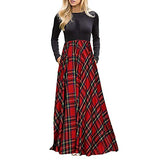 Women Dresses New Simple Long Sleeve O-Neck Plaid Print Casual Daily Dress with Pockets Autumn Winter Dress | Original Brand | Women's Casual Dresses