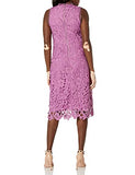 Women's Sleeveless Peacock Lace High Neck Midi Dress | Women's Lace Dresses