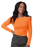 Neon Orange Scrubs for Ladies - Long Sleeve Comfort Underscrub Tee - SIVVAN Womens Fall Fashion | Women's Tops and Blouses