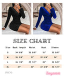 Women's Mini Wrap Dress V Neck Long Sleeve Velvet Bodycon Glitter Ruched Cocktail Party Dresses