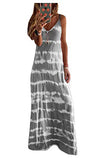 Women Long Dress Plus Size Tie-dye Print Sleeveless V-Neck Camisole Maxi Dress Kaftan Casual for Summer Party Cockail Vacation Beach Dress | Original Brand