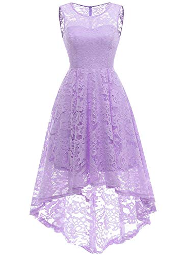 Women's Prom Dress Floral Lace High Low Vintage Swing Cocktail Bridesmaid Party Dresses | Women's Cocktail Dresses