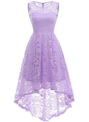Women's Prom Dress Floral Lace High Low Vintage Swing Cocktail Bridesmaid Party Dresses | Women's Cocktail Dresses