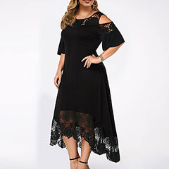 Plus Size Dresses For Women Lace Strap Off The Shoulder Maxi High Low Cocktail Dress Wedding Guest Dresses