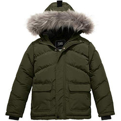 ZSHOW Boys' Puffer Jacket Warm Winter Coat Waterproof Hooded Outerwear