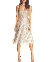 Women's Antonia Sequin Lace Fit & Flare Midi Dress