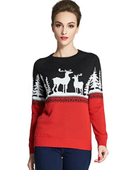 Camii Mia Women's Pullover Sweaters Crew Neck Holiday Ugly Christmas Sweater for Women