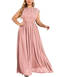 Women's Formal Floral Lace Plus Size Bridesmaid Party Maxi Dress | Women's Formal Dresses