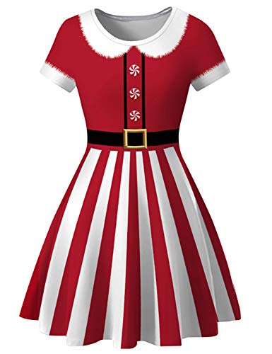 PIZOFF Womens Short Sleeve Casual A-Line Christmas Dress