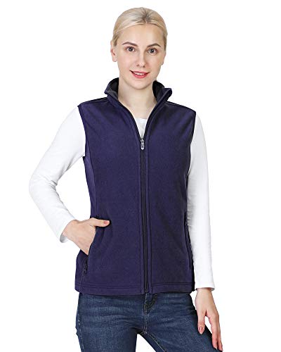 Outdoor Ventures Women's Polar Fleece Zip Vest Outerwear with Pockets,Warm Sleeveless Coat Vest for Fall &amp; Winter