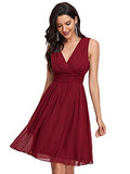 Ever-Pretty Women's Sleeveless Knee-Length V Neck Ruched Chiffon Formal Party Dress 3989