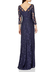 Women's Lace Gown With Beaded Banding