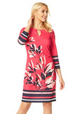 Women Floral Stripe Print Shift Dress