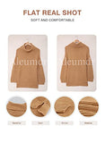 Aleumdr Womens Fashion Warm Turtleneck Long Sleeves Solid Printed Chunky Knit Jumper Pullover Sweater Khaki Small | Women's Sweaters