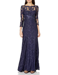 Women's Lace Gown With Beaded Banding