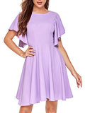 Lilac Purple Women's Stretchy A Line Swing Flared Skater Cocktail Party Dress - Romwe | Women's Cocktail Dresses