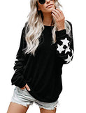 Womens Knit Pullover Sweaters Crewneck Long Sleeve Star Print Lightweight Cute Top | Women's Sweaters