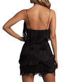 Womens Dresses Flapper Dresses 20s Gatsby with All-Over Fringe Mini Dresses