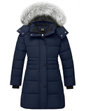 ZSHOW Girls' Long Winter Coat Parka Soft Fleece Hooded Puffer Jacket