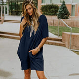 Women's Ruched Casual Sundress Midi Bodycon Sheath Dress Prom Dresses Women Long Long Evening Dresses for Women UK 1928S Dresses for Women Accessories Navy | Original Brand | Women's Midi Dresses