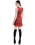 Women's Plaid Vintage Summer Mini A-Line Sleeveless Fit and Flare Dress | Original Brand