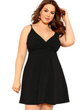 Women's Plus V Neck Spaghetti Straps Sleeveless Sexy Backless Cami Dress | Women's Formal Dresses