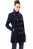 BGSD Women Victoria Wool Blend Fitted Military Melton Coat (Regular & Plus Size &amp; Petite) | Women's Coat & Jacket